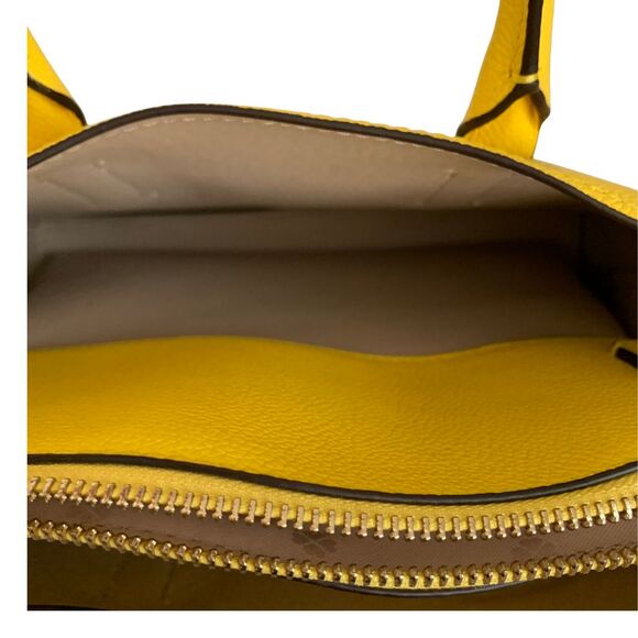 Kate Spade Yellow Pebbed Leather Satchel Crossbody Bag Medium - Picture 11 of 13